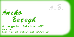 aniko betegh business card